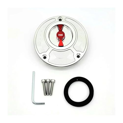 SJSJJAH Motorrad CNC Tankdeckel Abdeckung for Monster SuperSports 1098 S/R 748 916 996 998 848(Silver and Red) von SJSJJAH