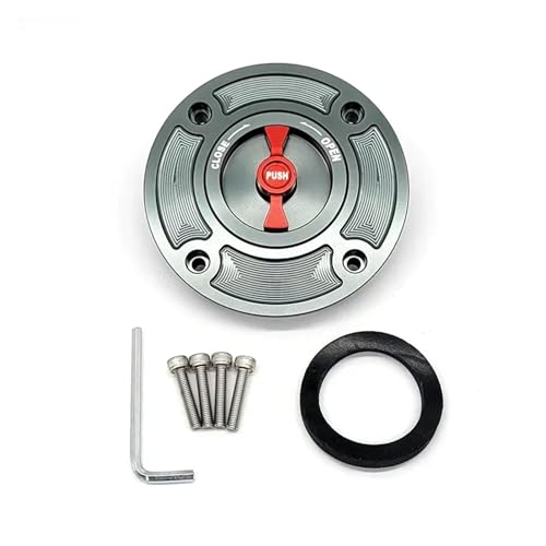 SJSJJAH Motorrad CNC-Tankdeckelabdeckung for GSXR600 gsxr750 gsxr1000 gsxr1300 Hayabusa TL1000S TL1000R GS500(Gray and Red) von SJSJJAH