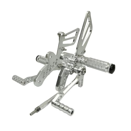 SJSJJAH Motorrad Einstellbare Reiter Fußrastenanlage Fußrasten Fußrasten for Hayabusa GSXR GSX-R 1300 GSX1300R 1999-2007 2008-2020(Silver) von SJSJJAH