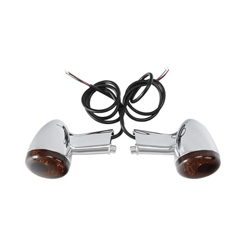 SJSJJAH Motorrad Hinten Blinker LED Anzeige Lichter for Sportster XL 883 XL1200 1992-UP(Chrome Dark Brown) von SJSJJAH