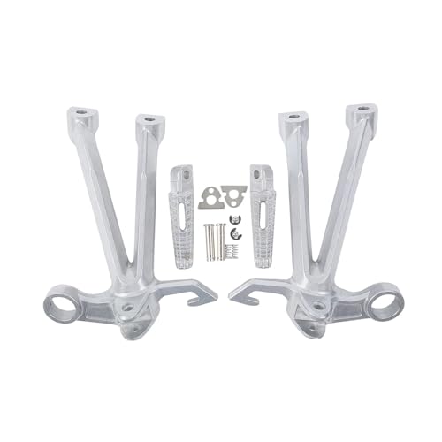 SJSJJAH Motorrad Hinten Fußrasten Fußrasten Halterung Set for GSXR 1000 2007-2008 K7 K8 Schwarz Silber(Silver) von SJSJJAH