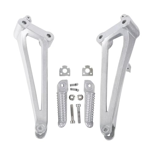 SJSJJAH Motorrad Hinten Passagier Fußrasten Pegs Halterung for YZF R1 YZF-R1 2009-2014(Silver) von SJSJJAH