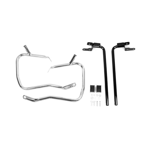 SJSJJAH Motorrad Hinten Sattel Halterung Schutz Crash Stoßstange Seite Bar for CVO Road Glide FLTRXSE Street Glide FLHXSE 2023-2024(Chrome Silver) von SJSJJAH