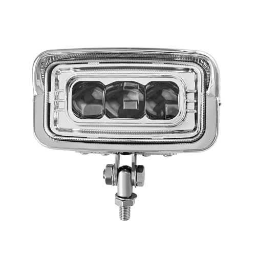 SJSJJAH Motorrad LED Quadratisches Licht Rechteck Licht for Touring Cafe Racer Chopper Bobber(Chrome LED) von SJSJJAH