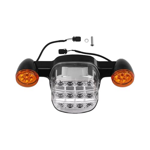SJSJJAH Motorrad LED Rücklicht Brems Blinker for Low Rider FXLR 2018-2020 Low Rider S 2020-2025(Black) von SJSJJAH