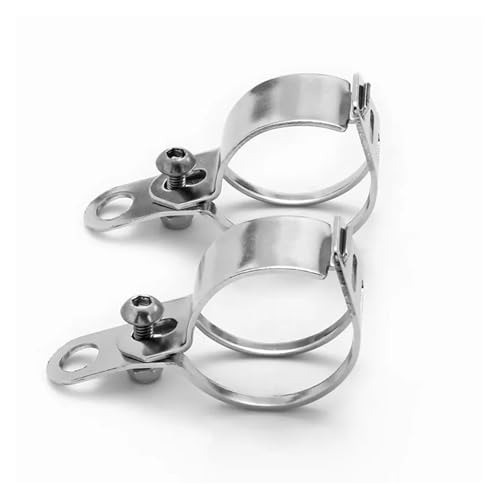 SJSJJAH Motorrad-Lampenhalterungen, Blinkerlicht, Lampenhalterung, Scheinwerferhalterungen, Lampenhalterung for 35–51 mm Vorderradgabel, Roller(2pcs Silver) von SJSJJAH