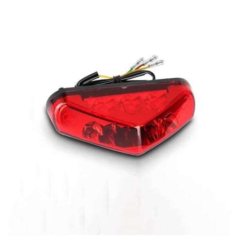 SJSJJAH Motorrad Mini LED Kennzeichenleuchte 12V Rücklicht Hinten Bremsleuchte Rücklicht for Pit Dirt Bike ATV Chopper Scooter Cruiser(1pc Red Shell) von SJSJJAH
