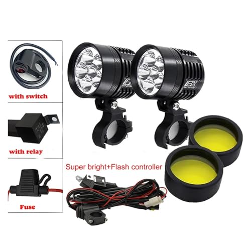 SJSJJAH Motorrad Nebel Lichter 12000LM for Motorrad LED Hilfs Nebel Licht Fahren Lampe for R1200GS/ADV K1600 R1200GS R1100GS(Flash light) von SJSJJAH