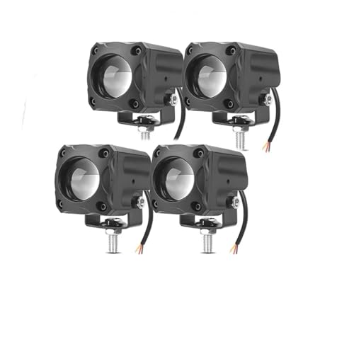 SJSJJAH Motorrad-Scheinwerfer-Projektorlinse, zweifarbig, for ATV, Roller, Motorrad, Fahrlampe, Nebelscheinwerfer, Zusatzscheinwerfer, 12 V, 24 V(4pcs) von SJSJJAH