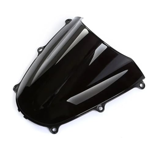 SJSJJAH Motorrad Schwarz Double Bubble Windschutzscheibe Windschutzscheibe Bildschirm ABS Schild Fit for CBR600RR 2005-2006 von SJSJJAH