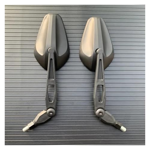 SJSJJAH Motorrad Schwarz Universal 10mm Seite Spiegel Rückspiegel Anti-fallen Klapp Oval Spiegel(A) von SJSJJAH