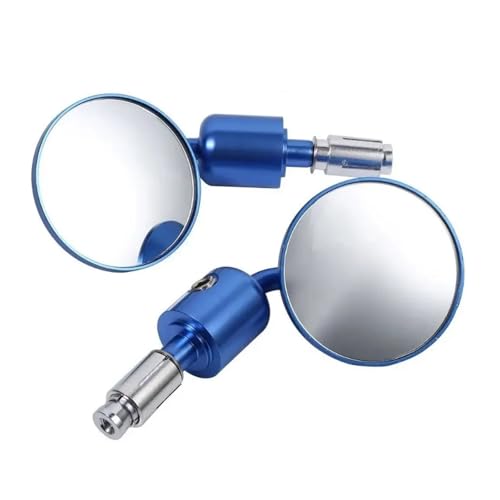 SJSJJAH Motorrad Universal CNC Aluminium Rückansicht 3 "Lenker Ende 7/8" Spiegel for Motorrad Chopper(Blue) von SJSJJAH