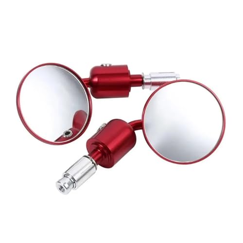 SJSJJAH Motorrad Universal CNC Aluminium Rückansicht 3 "Lenker Ende 7/8" Spiegel for Motorrad Chopper(Red) von SJSJJAH
