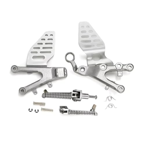 SJSJJAH Motorrad Vorne Fahrer Fußrasten Fußrasten Halterung for YZF R6 2006-2025(Silver) von SJSJJAH