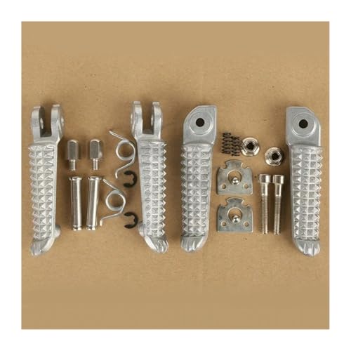 SJSJJAH Motorrad Vorne Hinten Fußrasten Fußrasten for YZF R6 03-12 R1 2002-2014 Zwei Farben(Silver) von SJSJJAH