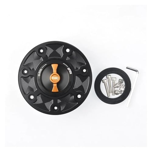 SJSJJAH Motorradzubehör Öltankabdeckung Gastankdeckel for RC 125 200 Duke125 Duke200 Duke390 RC125 RC200 RC390 2012-2016(Black Orange) von SJSJJAH