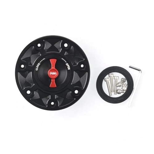 SJSJJAH Motorradzubehör Öltankabdeckung Gastankdeckel for RC 125 200 Duke125 Duke200 Duke390 RC125 RC200 RC390 2012-2016(Black Red) von SJSJJAH