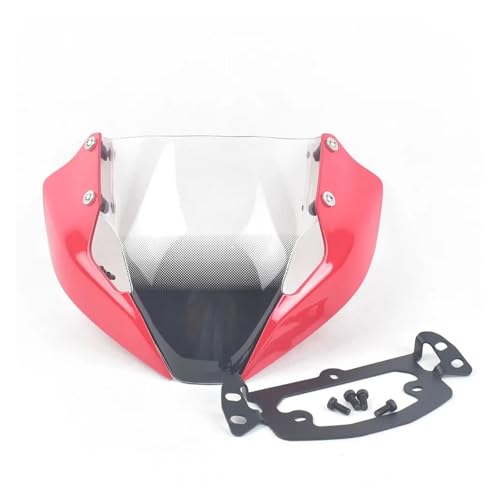 SJSJJAH Naked Bike Windschutzscheibe Rauchabweiser mit Halterungsbefestigungsschrauben for MONSTER 821 1200S 797 2018-2021 Jahre(Red B) von SJSJJAH