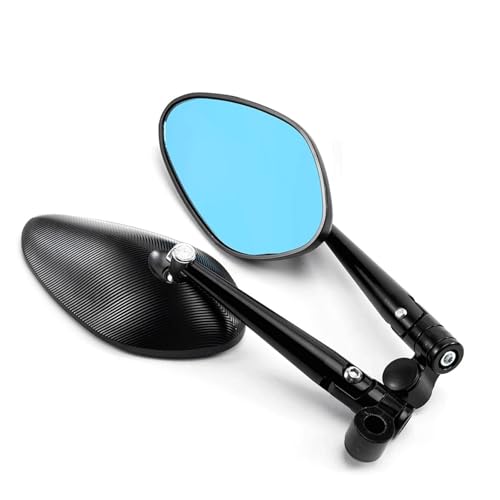 SJSJJAH Paar Motorrad Zubehör Aluminium Spiegel rückspiegel for cb400 dio hornet fz1 mt07 mt09 z800 z1000(Black) von SJSJJAH