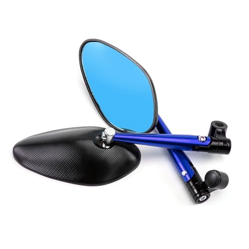 SJSJJAH Paar Motorrad Zubehör Aluminium Spiegel rückspiegel for cb400 dio hornet fz1 mt07 mt09 z800 z1000(Blue) von SJSJJAH