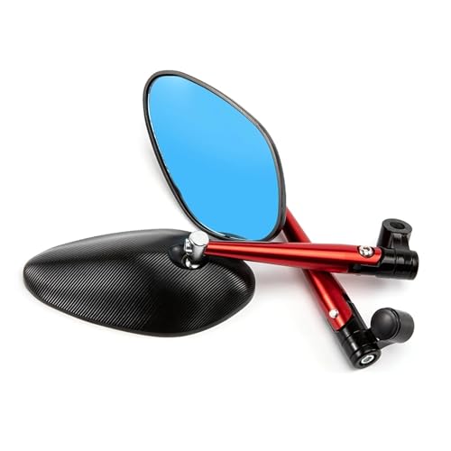 SJSJJAH Paar Motorrad Zubehör Aluminium Spiegel rückspiegel for cb400 dio hornet fz1 mt07 mt09 z800 z1000(Red) von SJSJJAH