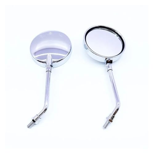 SJSJJAH Retro Motorrad Rückspiegel 8/10MM ABS Spiegel Universal for Z650 Z900 Z800 Z1000 650 SR 50 CR150(Chrome-long pole) von SJSJJAH