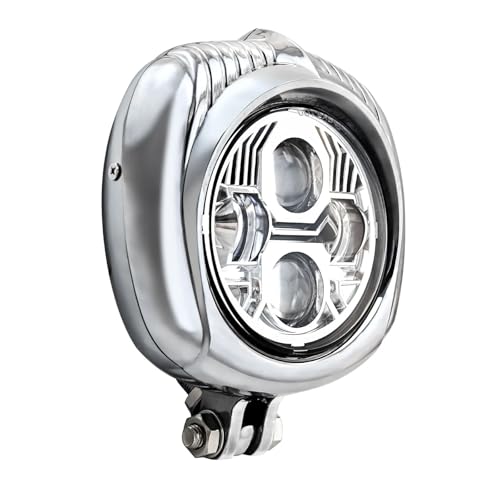 SJSJJAH Retro Vintage Custom 4 1/2" Aluminium LED Motorradscheinwerfer von SJSJJAH
