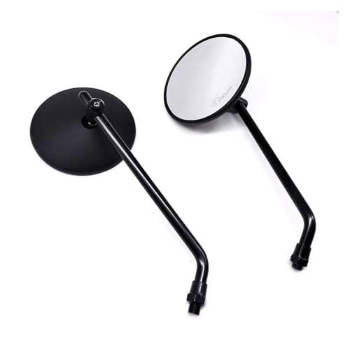 SJSJJAH Schwarz Chrom Motorrad Rückspiegel ABS 8 10MM Cafer Racer Universal Spiegel for Bandit SV650 M109R Intruder Burgman(Black) von SJSJJAH
