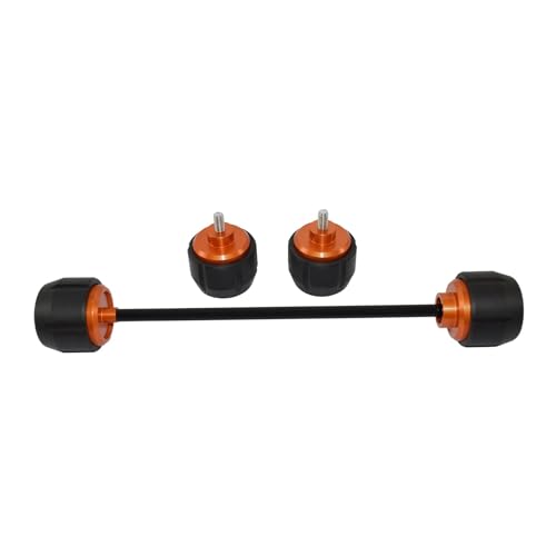 SJSJJAH T Racing Motorrad Vorder- und Hinterrad Gabel Achse Schutz Slider Crash Pad Protector for RC 125 390 RC125 RC390 2022 2023(Orange) von SJSJJAH