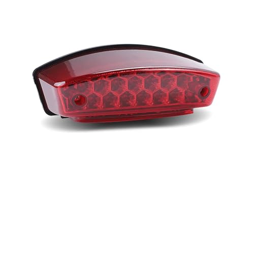 SJSJJAH Universal 12V Motorrad LED Rücklicht Rot Bremse Lauf Warnlicht Weiß Kennzeichenleuchte for ATV UTV Moto Signallampe(1pc Red) von SJSJJAH