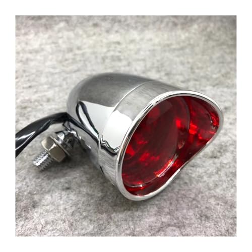 SJSJJAH Universal Aluminium Motorrad Rücklicht Bremse Stop Lauflicht Motocross Rückleuchte(Chrome) von SJSJJAH
