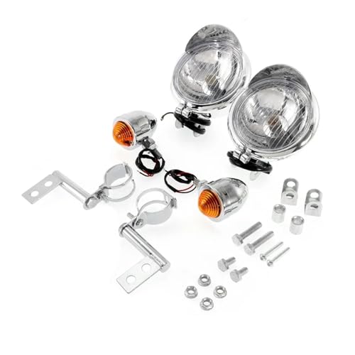 SJSJJAH Universal Motorrad Scheinwerfer Vorbei Nebel Lampe Blinker mit Halterungen Halter(Lavender) von SJSJJAH