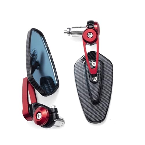 SJSJJAH Universal Vintage Motorrad Lenker Seite Spiegel High Definition Glas(Red) von SJSJJAH