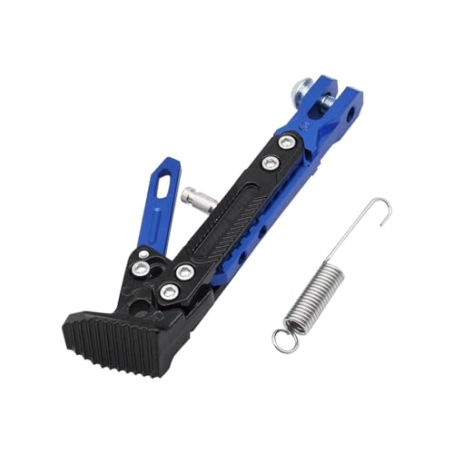 SJSJJAH Universell verstellbare CNC-Metall-Motorrad-Fußhalterung Kick-Seitenhalterung Langlebige, korrosionsbeständige Halterung Motorradständer(Blue) von SJSJJAH
