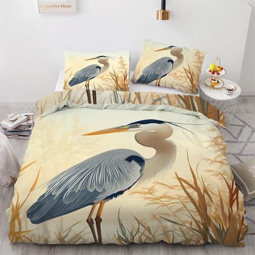 SJSXWQN Bettwäsche 135x200 Blauer Reiher Bettwäsche-Set mit Reißverschluss Schließung für Kinder Mädchen Weicher Atmungsaktive Mikrofaser Bettbezug + 2 Kopfkissenbezug 80x80 cm SJSXWQN Bettwäsche 135x200 Blauer Reiher Bettwäsche-Set mit Reißverschluss Schließung für Kinder Mädchen Weicher Atmungsaktive Mikrofaser Bettbezug + 2 Kopfkissenbezug 80x80 cm von SJSXWQN