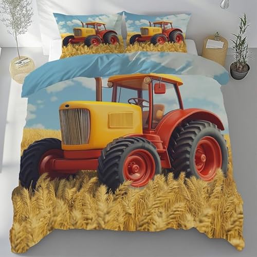 SJSXWQN Bettwäsche 135x200 Roter Traktor Bettwäsche-Set mit Reißverschluss Schließung für Kinder Mädchen Weicher Atmungsaktive Mikrofaser Bettbezug + 2 Kopfkissenbezug 80x80 cm SJSXWQN Bettwäsche 135x200 Roter Traktor Bettwäsche-Set mit Reißverschluss Schließung für Kinder Mädchen Weicher Atmungsaktive Mikrofaser Bettbezug + 2 Kopfkissenbezug 80x80 cm von SJSXWQN
