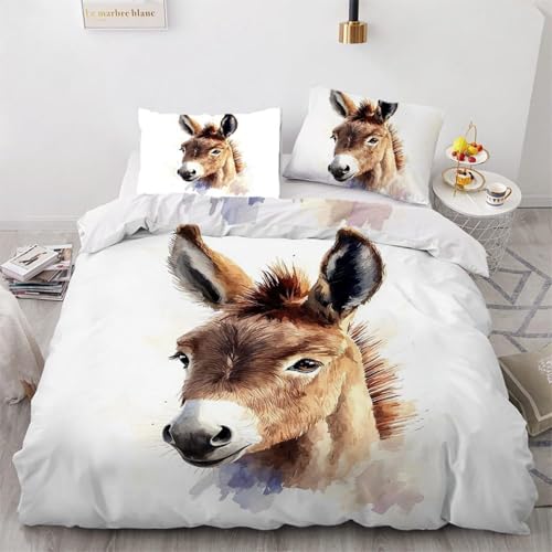SJSXWQN Bettwäsche 135x200 WeißEr Esel Bettwäsche-Set mit Reißverschluss Schließung für Kinder Mädchen Weicher Atmungsaktive Mikrofaser Bettbezug + 2 Kopfkissenbezug 80x80 cm SJSXWQN Bettwäsche 135x200 WeißEr Esel Bettwäsche-Set mit Reißverschluss Schließung für Kinder Mädchen Weicher Atmungsaktive Mikrofaser Bettbezug + 2 Kopfkissenbezug 80x80 cm von SJSXWQN