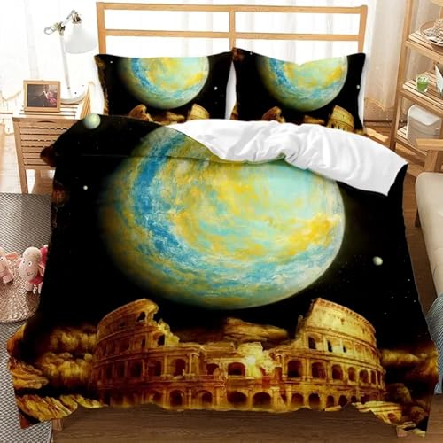 SJSXWQN Bettwäsche 135x200 Weltall Bettwäsche-Set mit Reißverschluss Schließung für Kinder Mädchen Weicher Atmungsaktive Mikrofaser Bettbezug + 2 Kopfkissenbezug 80x80 cm SJSXWQN Bettwäsche 135x200 Weltall Bettwäsche-Set mit Reißverschluss Schließung für Kinder Mädchen Weicher Atmungsaktive Mikrofaser Bettbezug + 2 Kopfkissenbezug 80x80 cm von SJSXWQN