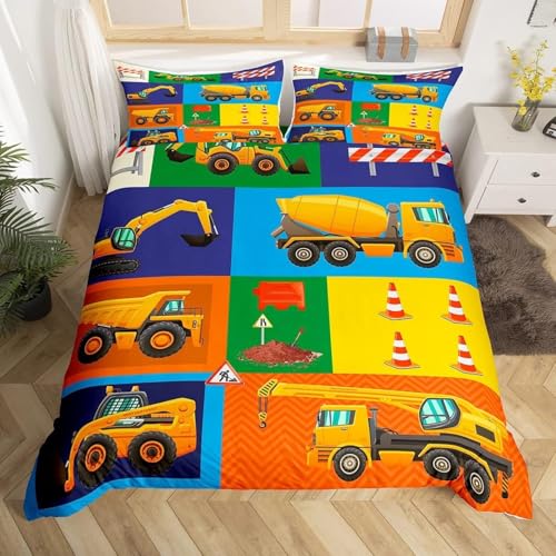 SJSXWQN Bettwäsche 155x220 Bagger Bettwäsche-Set mit Reißverschluss Schließung für Kinder Jugendliche Weicher Atmungsaktive Mikrofaser Bettbezug + 2 Kopfkissenbezug 80x80 cm SJSXWQN Bettwäsche 155x220 Bagger Bettwäsche-Set mit Reißverschluss Schließung für Kinder Jugendliche Weicher Atmungsaktive Mikrofaser Bettbezug + 2 Kopfkissenbezug 80x80 cm von SJSXWQN
