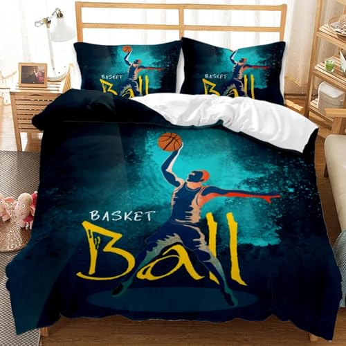 SJSXWQN Bettwäsche 155x220 Basketball Bettwäsche-Set mit Reißverschluss Schließung für Kinder Jugendliche Weicher Atmungsaktive Mikrofaser Bettbezug + 2 Kopfkissenbezug 80x80 cm SJSXWQN Bettwäsche 155x220 Basketball Bettwäsche-Set mit Reißverschluss Schließung für Kinder Jugendliche Weicher Atmungsaktive Mikrofaser Bettbezug + 2 Kopfkissenbezug 80x80 cm von SJSXWQN