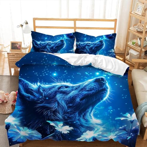 SJSXWQN Bettwäsche 155x220 Blauer Wolfsschmetterling Bettwäsche-Set mit Reißverschluss Schließung für Kinder Jugendliche Weicher Atmungsaktive Mikrofaser Bettbezug + 2 Kopfkissenbezug 80x80 cm SJSXWQN Bettwäsche 155x220 Blauer Wolfsschmetterling Bettwäsche-Set mit Reißverschluss Schließung für Kinder Jugendliche Weicher Atmungsaktive Mikrofaser Bettbezug + 2 Kopfkissenbezug 80x80 cm von SJSXWQN