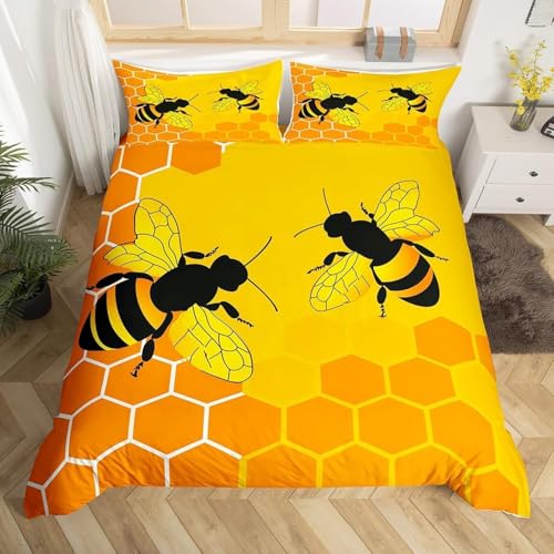 SJSXWQN Bettwäsche 155x220 Gelbe Biene Bettwäsche-Set mit Reißverschluss Schließung für Kinder Jugendliche Weicher Atmungsaktive Mikrofaser Bettbezug + 2 Kopfkissenbezug 80x80 cm SJSXWQN Bettwäsche 155x220 Gelbe Biene Bettwäsche-Set mit Reißverschluss Schließung für Kinder Jugendliche Weicher Atmungsaktive Mikrofaser Bettbezug + 2 Kopfkissenbezug 80x80 cm von SJSXWQN