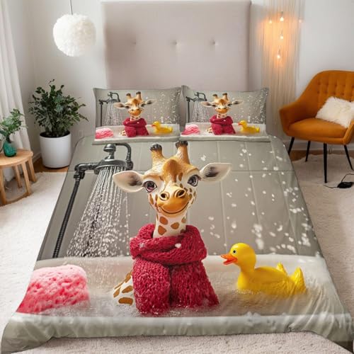 SJSXWQN Bettwäsche 155x220 SüßE Giraffe Bettwäsche-Set mit Reißverschluss Schließung für Kinder Jugendliche Weicher Atmungsaktive Mikrofaser Bettbezug + 2 Kopfkissenbezug 80x80 cm SJSXWQN Bettwäsche 155x220 SüßE Giraffe Bettwäsche-Set mit Reißverschluss Schließung für Kinder Jugendliche Weicher Atmungsaktive Mikrofaser Bettbezug + 2 Kopfkissenbezug 80x80 cm von SJSXWQN