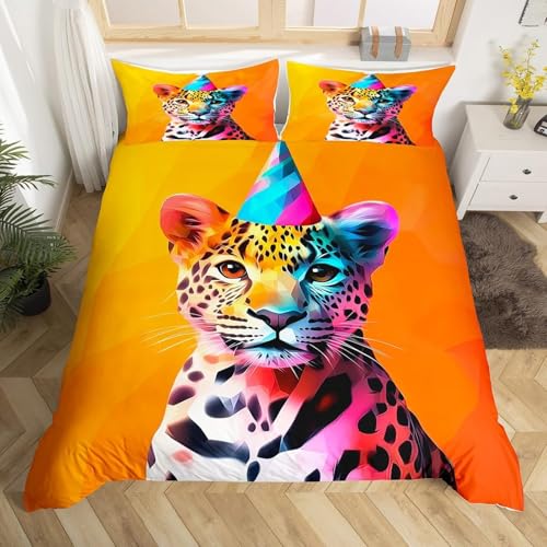 SJSXWQN Bettwäsche 155x220 Tiger Bettwäsche-Set mit Reißverschluss Schließung für Kinder Jugendliche Weicher Atmungsaktive Mikrofaser Bettbezug + 2 Kopfkissenbezug 80x80 cm von SJSXWQN