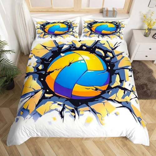 SJSXWQN Bettwäsche 155x220 WeißEr Volleyball Bettwäsche-Set mit Reißverschluss Schließung für Kinder Jugendliche Weicher Atmungsaktive Mikrofaser Bettbezug + 2 Kopfkissenbezug 80x80 cm SJSXWQN Bettwäsche 155x220 WeißEr Volleyball Bettwäsche-Set mit Reißverschluss Schließung für Kinder Jugendliche Weicher Atmungsaktive Mikrofaser Bettbezug + 2 Kopfkissenbezug 80x80 cm von SJSXWQN