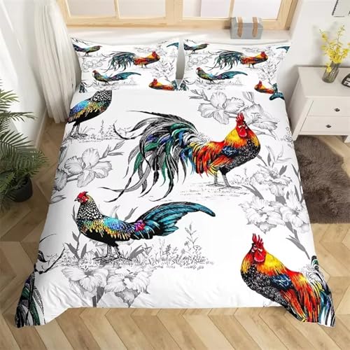 SJSXWQN Bettwäsche 155x220 WeißEs Huhn Bettwäsche-Set mit Reißverschluss Schließung für Kinder Jugendliche Weicher Atmungsaktive Mikrofaser Bettbezug + 2 Kopfkissenbezug 80x80 cm SJSXWQN Bettwäsche 155x220 WeißEs Huhn Bettwäsche-Set mit Reißverschluss Schließung für Kinder Jugendliche Weicher Atmungsaktive Mikrofaser Bettbezug + 2 Kopfkissenbezug 80x80 cm von SJSXWQN