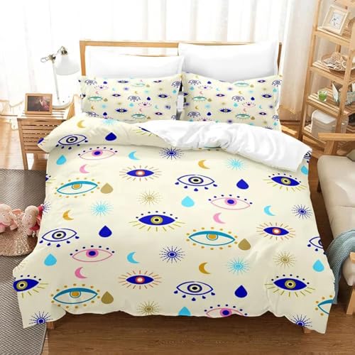 SJSXWQN Bettwäsche 200x200 Beige Augen Bettwäsche-Set mit Reißverschluss Schließung für Erwachsene Kinder Weicher Atmungsaktive Mikrofaser Bettbezug + 2 Kopfkissenbezug 80x80 cm SJSXWQN Bettwäsche 200x200 Beige Augen Bettwäsche-Set mit Reißverschluss Schließung für Erwachsene Kinder Weicher Atmungsaktive Mikrofaser Bettbezug + 2 Kopfkissenbezug 80x80 cm von SJSXWQN