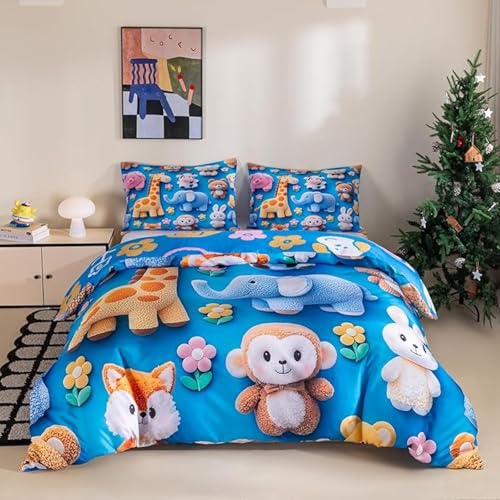 SJSXWQN Bettwäsche 200x200 Blaues Tier Bettwäsche-Set mit Reißverschluss Schließung für Erwachsene Kinder Weicher Atmungsaktive Mikrofaser Bettbezug + 2 Kopfkissenbezug 80x80 cm SJSXWQN Bettwäsche 200x200 Blaues Tier Bettwäsche-Set mit Reißverschluss Schließung für Erwachsene Kinder Weicher Atmungsaktive Mikrofaser Bettbezug + 2 Kopfkissenbezug 80x80 cm von SJSXWQN