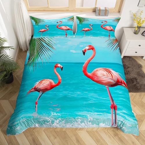 SJSXWQN Bettwäsche 200x200 GrüNer Strandflamingo Bettwäsche-Set mit Reißverschluss Schließung für Erwachsene Kinder Weicher Atmungsaktive Mikrofaser Bettbezug + 2 Kopfkissenbezug 80x80 cm SJSXWQN Bettwäsche 200x200 GrüNer Strandflamingo Bettwäsche-Set mit Reißverschluss Schließung für Erwachsene Kinder Weicher Atmungsaktive Mikrofaser Bettbezug + 2 Kopfkissenbezug 80x80 cm von SJSXWQN