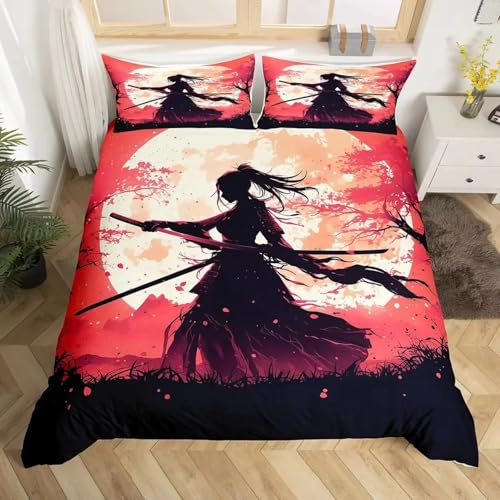 SJSXWQN Bettwäsche 200x200 Japanischer Samurai Bettwäsche-Set mit Reißverschluss Schließung für Erwachsene Kinder Weicher Atmungsaktive Mikrofaser Bettbezug + 2 Kopfkissenbezug 80x80 cm SJSXWQN Bettwäsche 200x200 Japanischer Samurai Bettwäsche-Set mit Reißverschluss Schließung für Erwachsene Kinder Weicher Atmungsaktive Mikrofaser Bettbezug + 2 Kopfkissenbezug 80x80 cm von SJSXWQN
